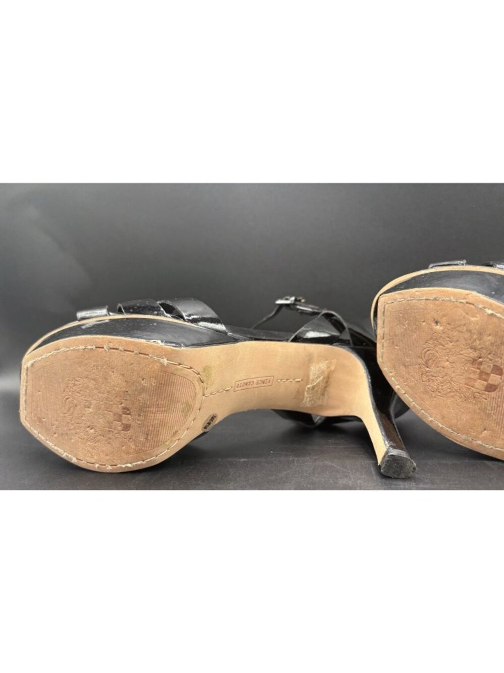 Women' Pumps High Heel Shoes Size 9.5M Vince Camuto Black Toleo Dress Sandals - Picture 14 of 16